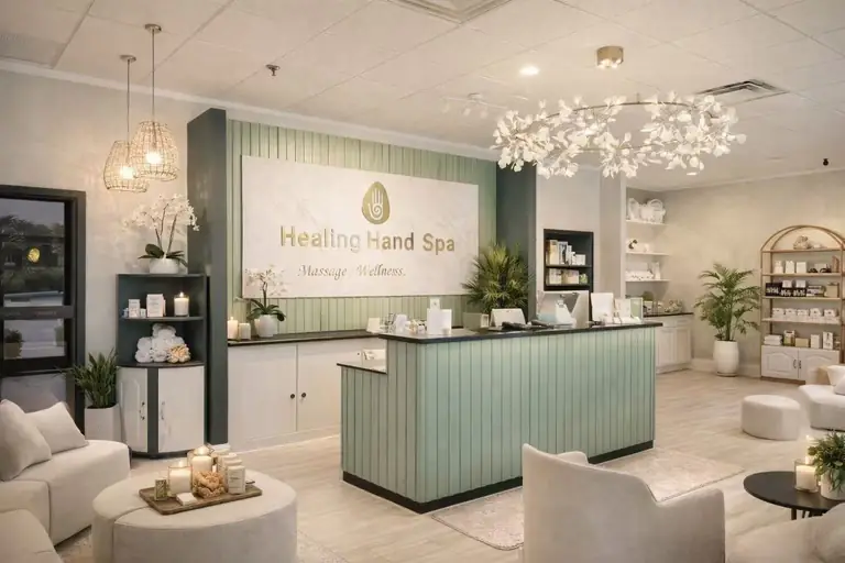 Modern spa interior at Healing Hands Spa